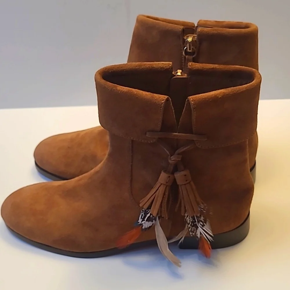 Aquazurra Ankle Boots With Feather Tassels - Picture 2 of 14